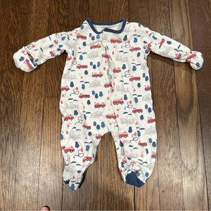 E=mc2 MAGNETIC Footie Pajama- Automobiles- size 0-3m